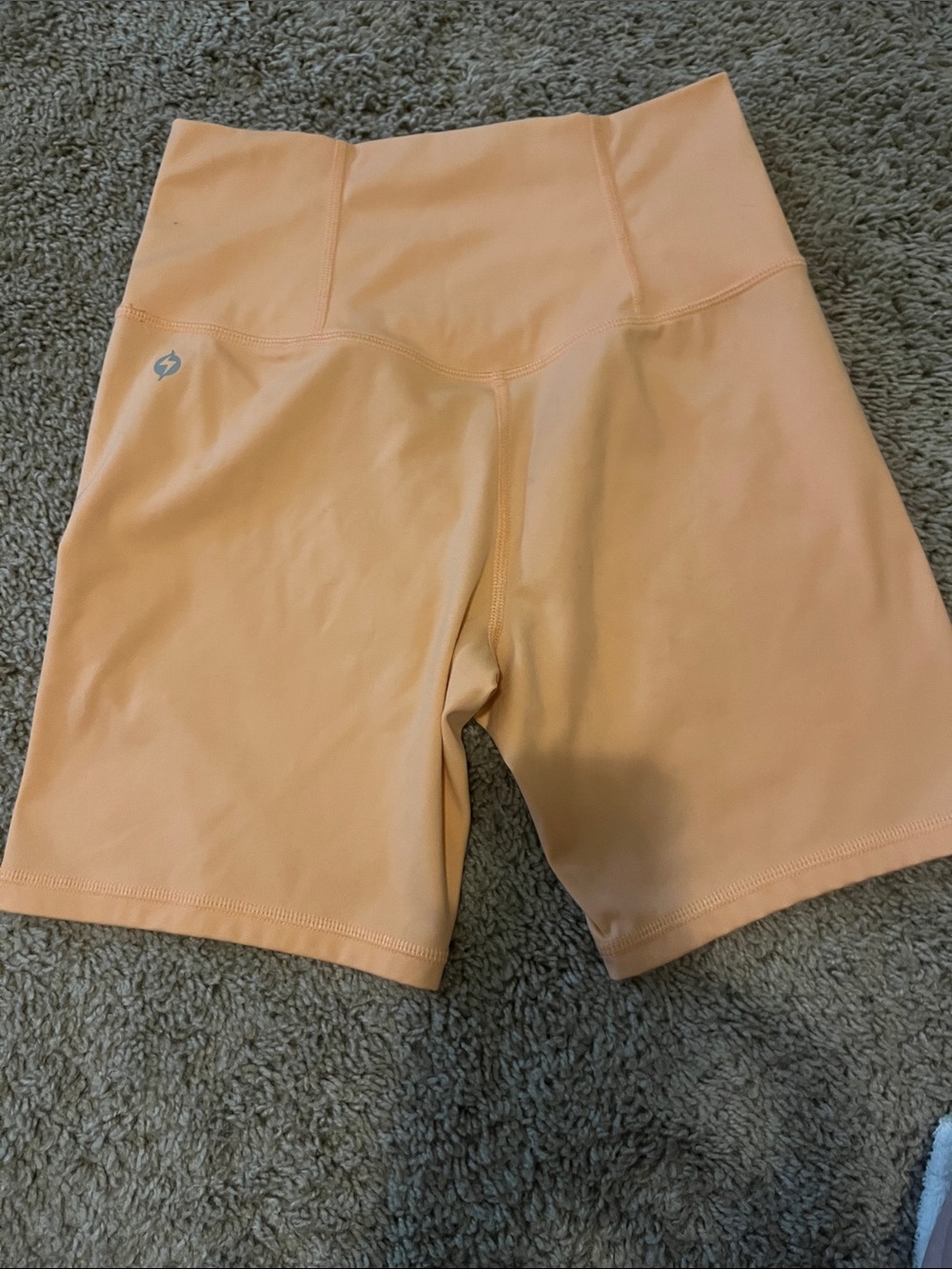 POPFLEX High-Rise Peachy Orange Bike Shorts yoga shorts small - Picture 4 of 4